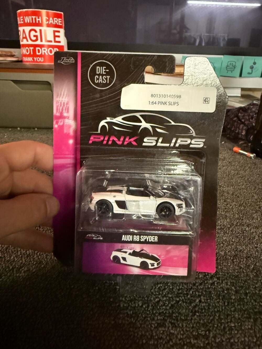 Jada Toys Pink Slips Audi R8 Spyder Size 1:64 White Die-Cast Car